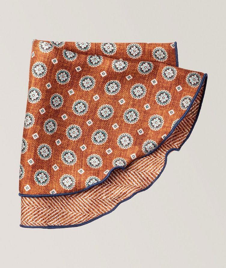 Reversible Herringbone & Medallion Print Pocket Circle image 0