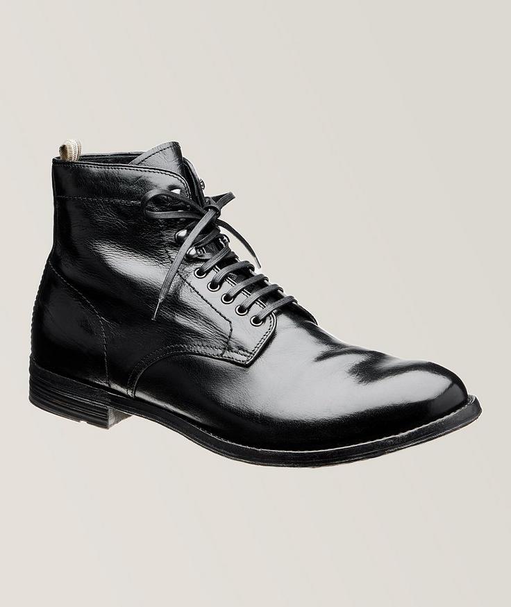 Officine Creative Anatomia 013 Distressed Leather Lace-Up Boots