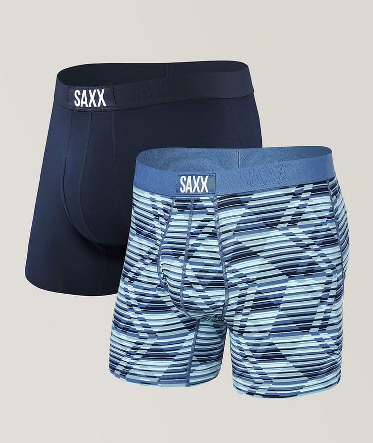 Two-Pack Ultra Solid & Striped Boxer Briefs image 0