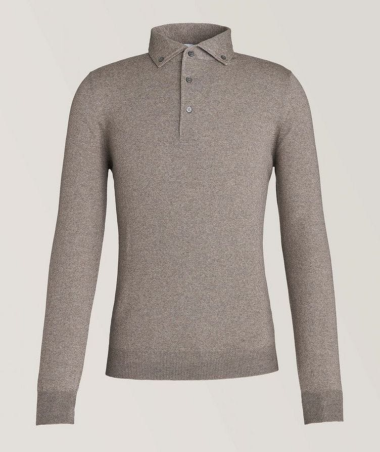 Long-Sleeve Virgin Wool Polo  image 0