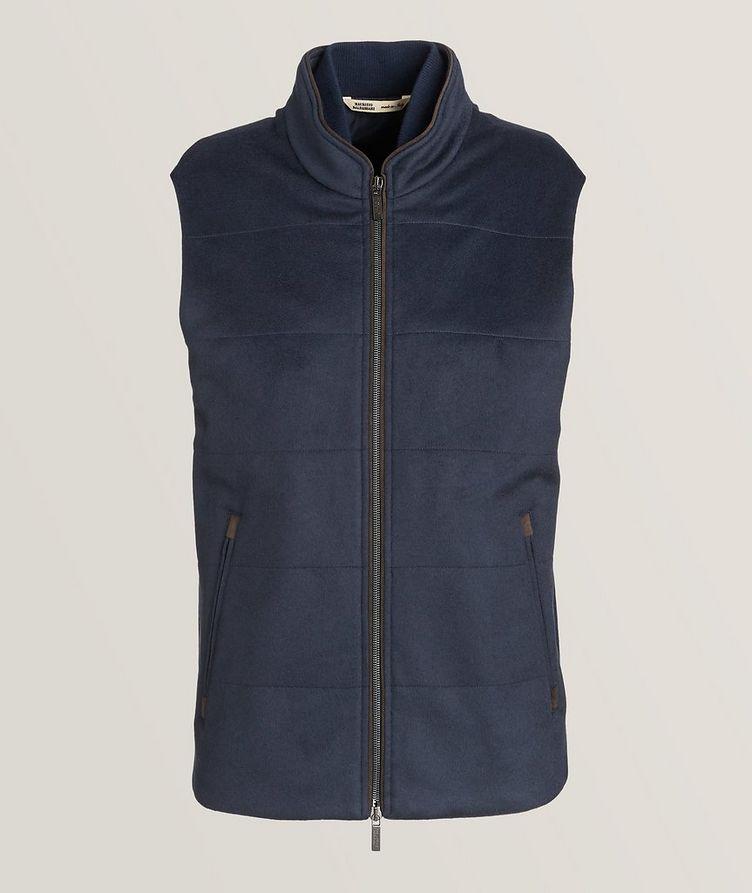 Quilted Cashmere Suede Trimmed Vest image 0