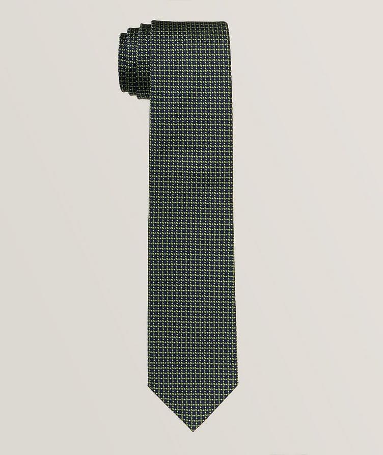 Micro Neat Print Silk-Cotton Tie image 0