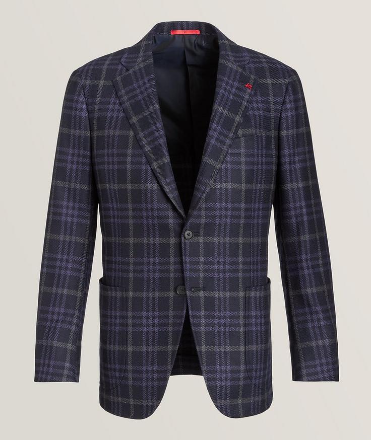 Isaia Domenico Plaid Cashmere Sport Jacket