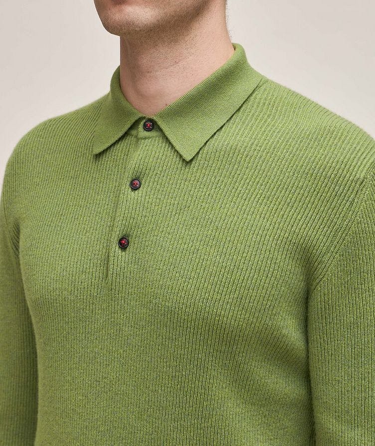 Cashmere Ribbed Knitted Polo image 1