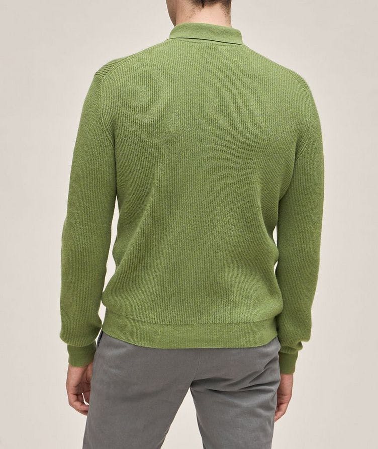 Cashmere Ribbed Knitted Polo image 2