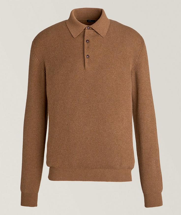 Kiton Cashmere Ribbed Knitted Polo