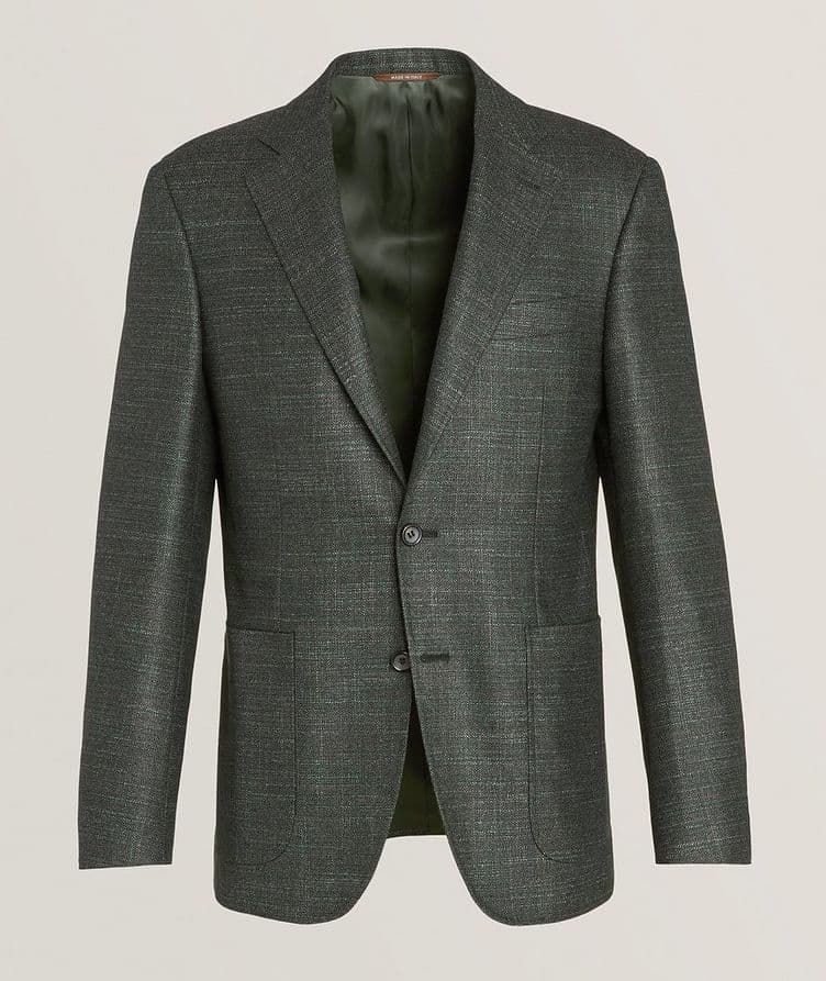 Kei Herringbone Wool, Silk & Cashmere Sport Jacket  image 0