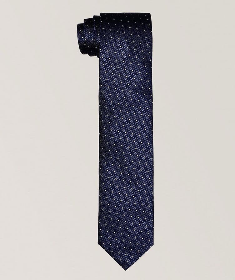 Micro Diamond Pattern Silk Tie image 0