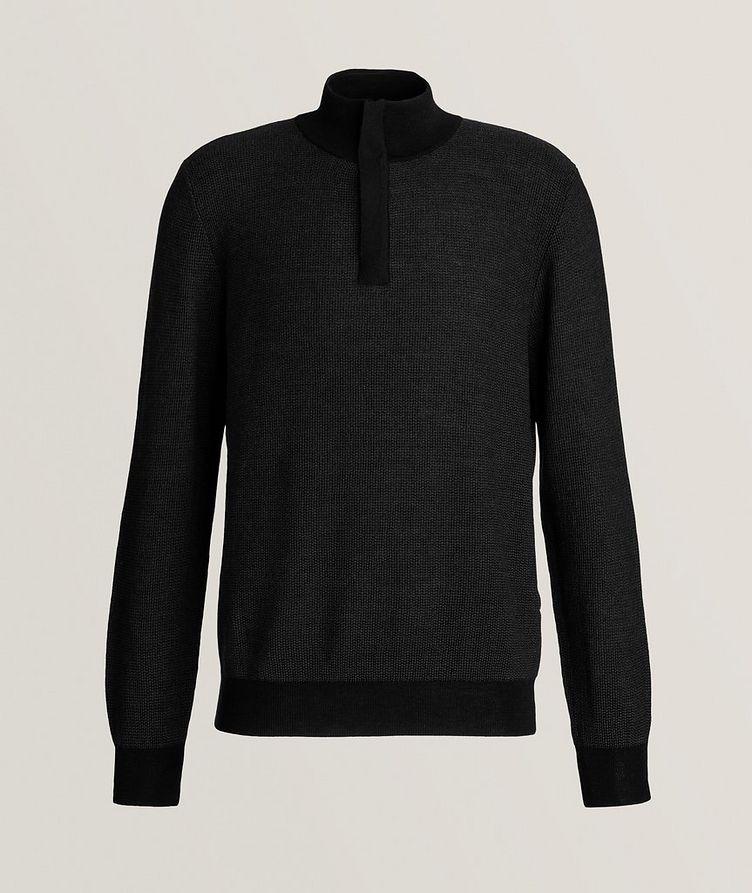 Mélange Wool Concealed Quarter-Zip Placket image 0