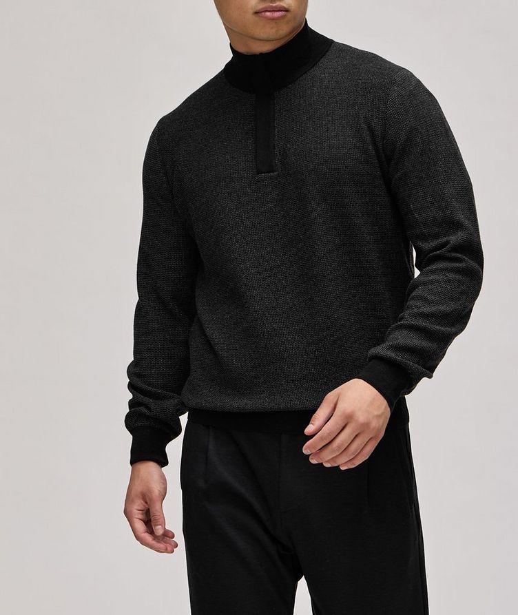 Mélange Wool Concealed Quarter-Zip Placket image 1