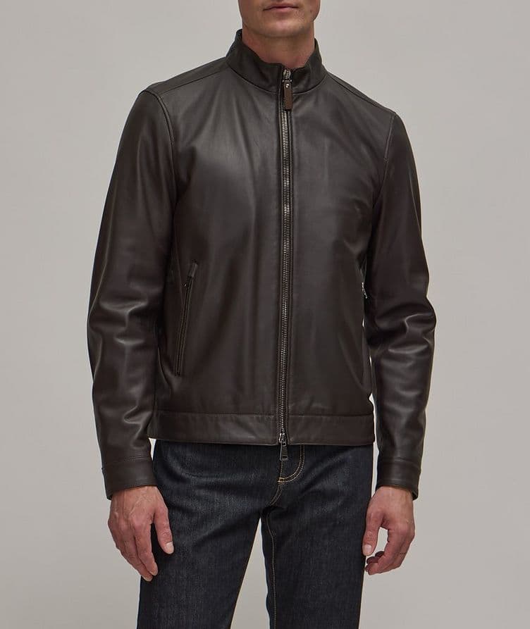 Matte Leather Biker Jacket image 1