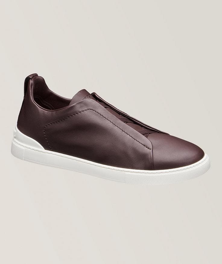 Zegna Chaussure sport en cuir, collection Triple Stitch