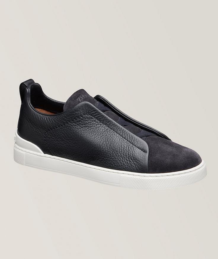 Zegna Triple Stitch Leather Sneakers