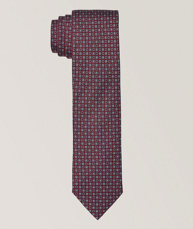 Micro Geometric Pattern Silk Tie image 0