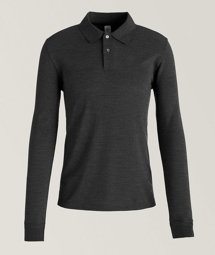 Berluti Mélange Wool-Mulberry Silk Jersey-Knit Polo 