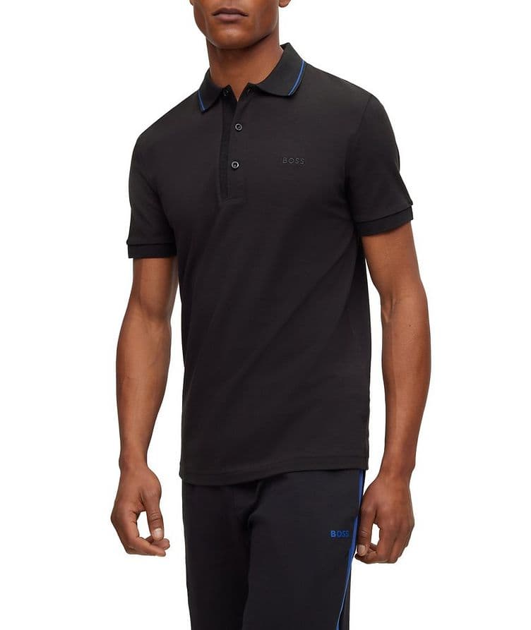 Slim-Fit Logo Placket Cotton Knit Polo image 1