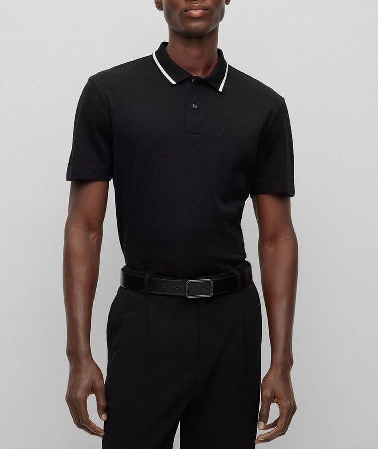 Jacquard Cotton Knit Polo image 1