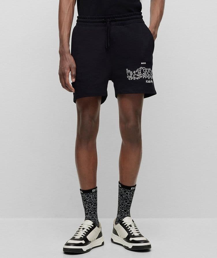 BOSS Legends Keith Haring Collection Terry Cotton Shorts image 2