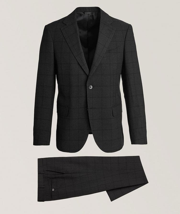 Tonal Windowpane Wool Melange Suit image 0