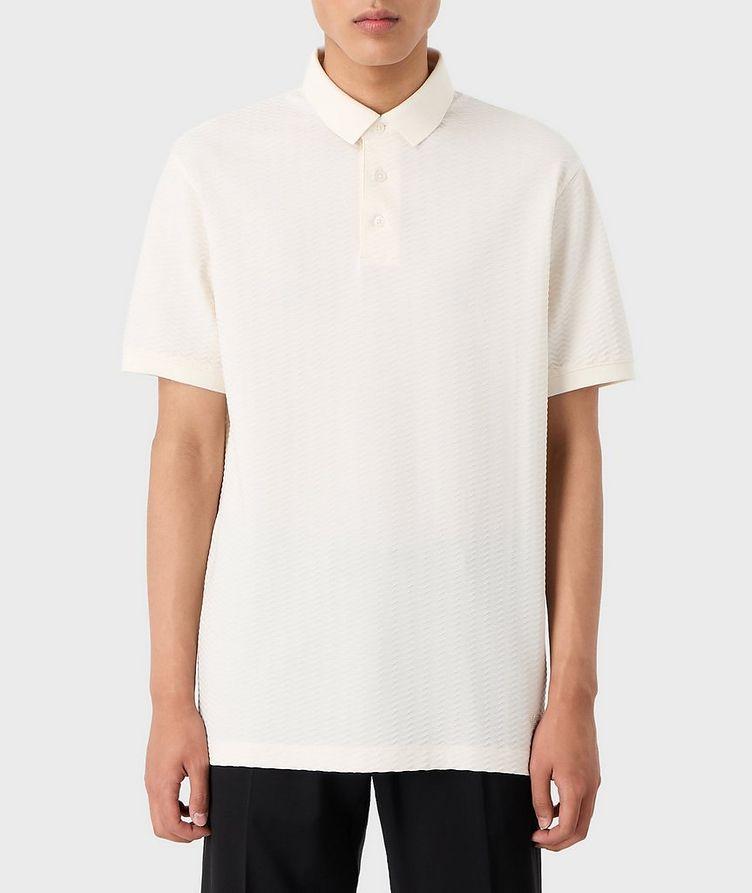 All-Over Wavy Motif Jersey Cotton Polo image 1