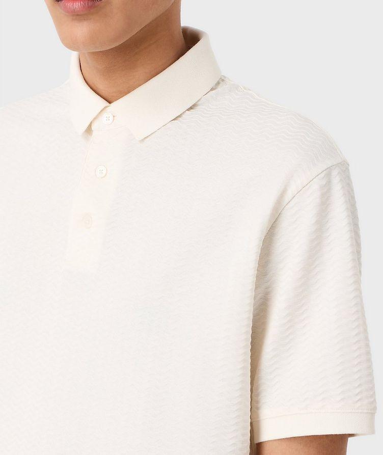 All-Over Wavy Motif Jersey Cotton Polo image 3