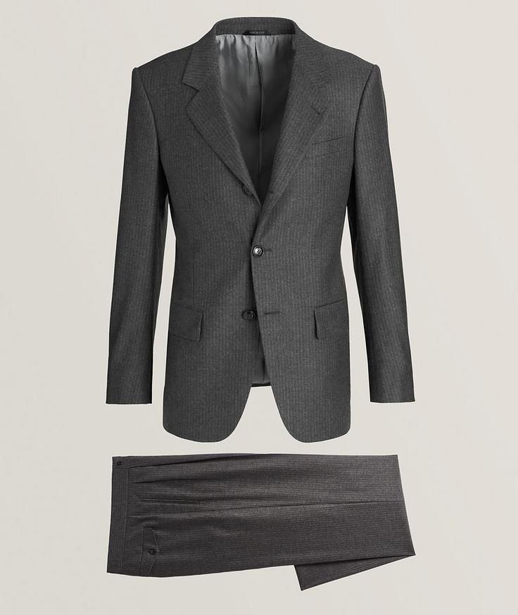 Giorgio Armani Herringbone Stretch-Virgin Wool Blend Suit