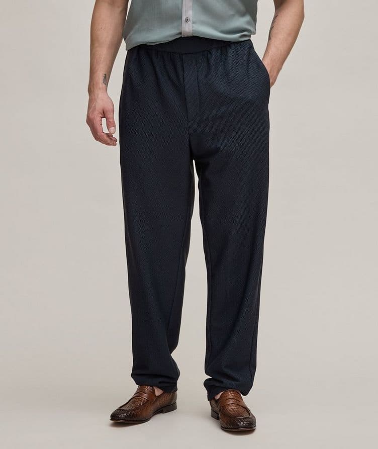 Honeycomb Knit Stretch-Polyamide Trousers image 1