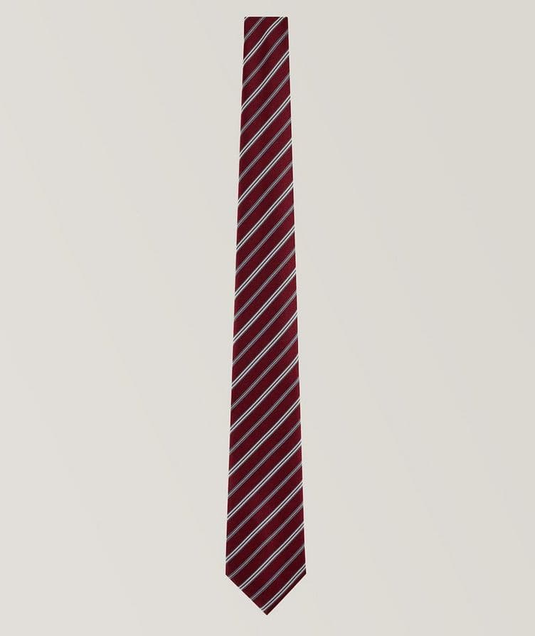 Striped Jacquard Silk Tie image 0