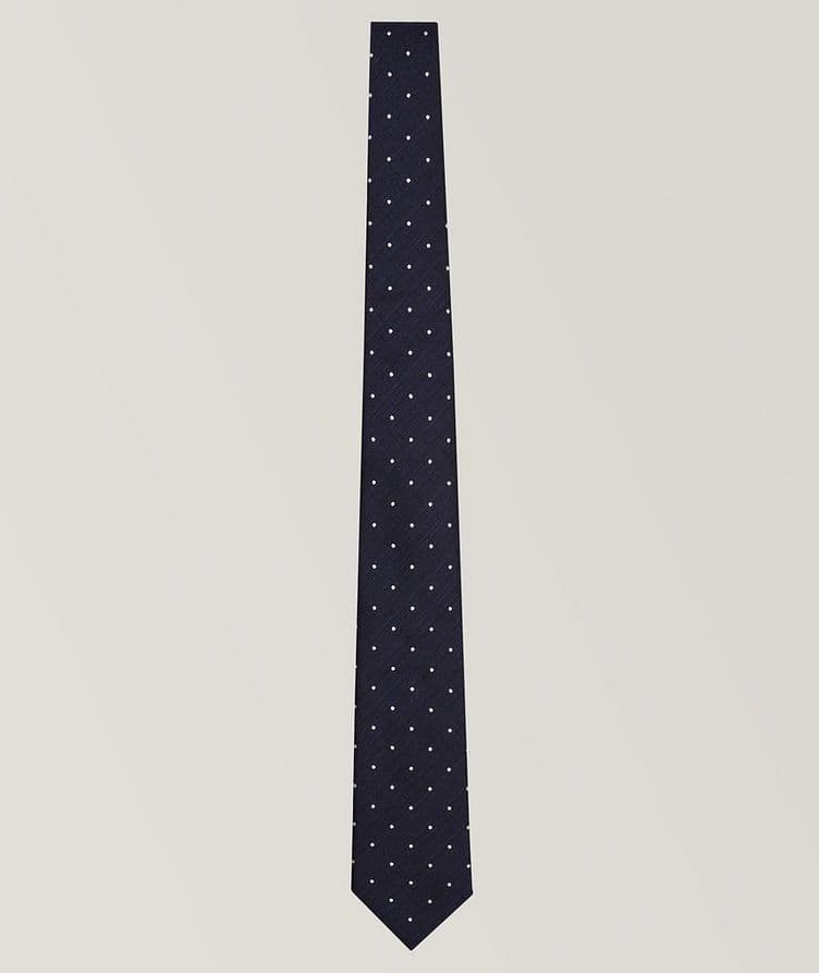 Geometric Jacquard Silk Tie image 0