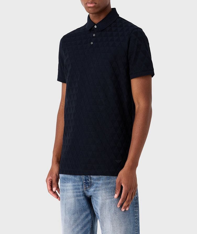 All-Over Jacquard Woven Knit Polo image 1