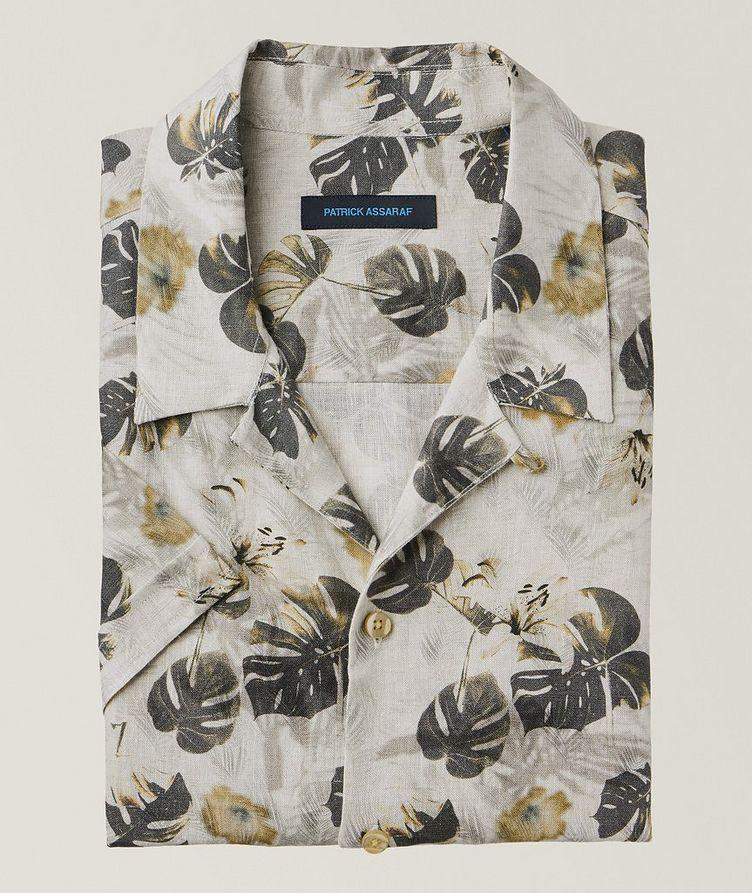 Botanical Leaves Linen Sport Shirt  image 0