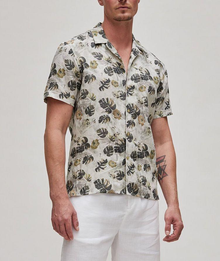 Botanical Leaves Linen Sport Shirt  image 1