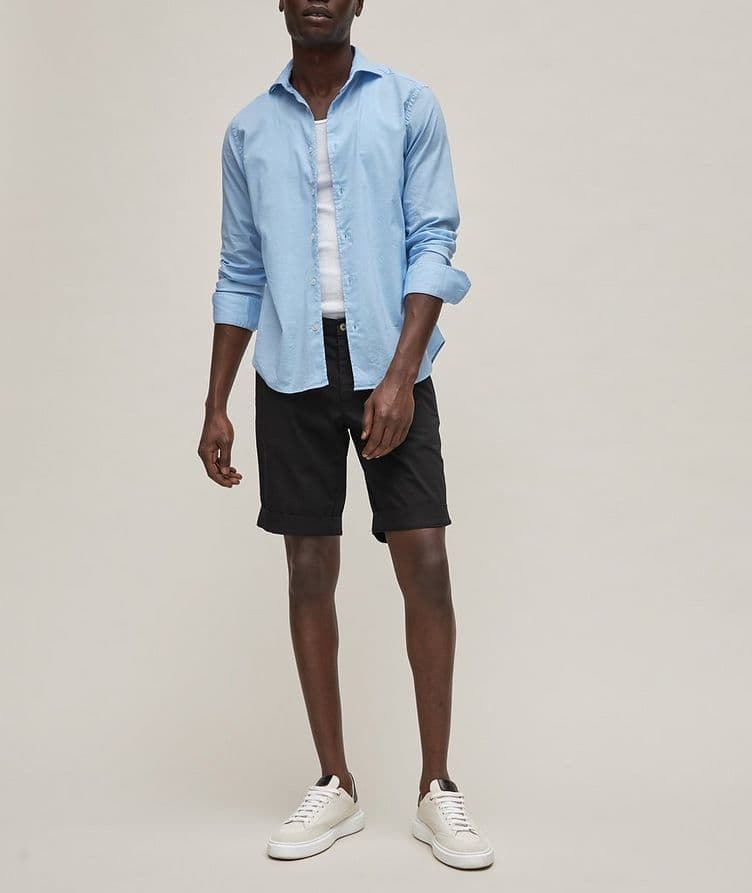 Solid Torino Stretch-Cotton Bermuda Shorts image 3