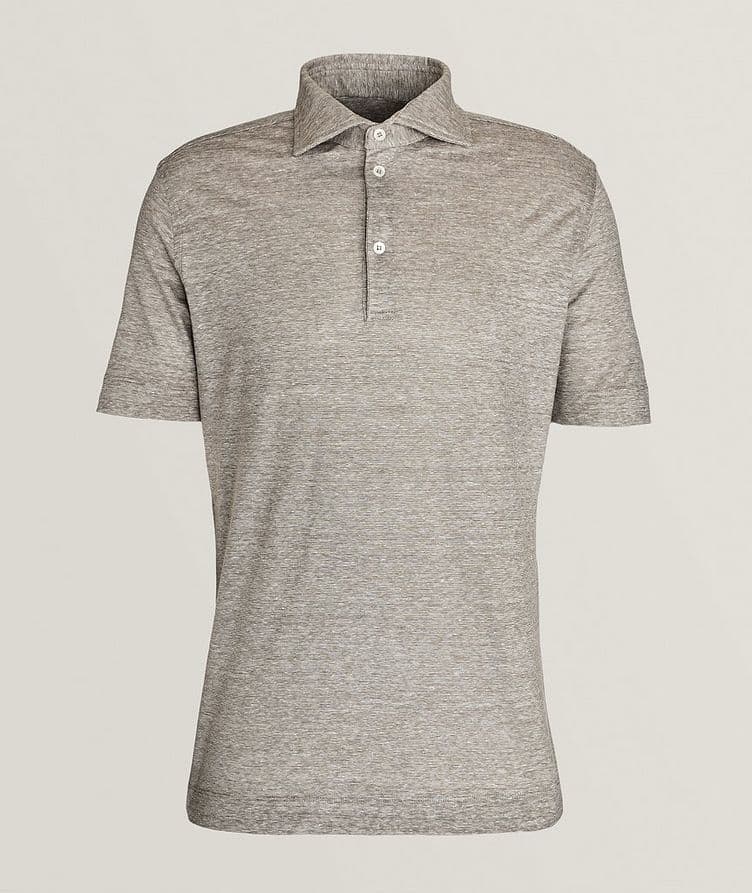 Heathered Virgin Wool-Linen Polo image 0