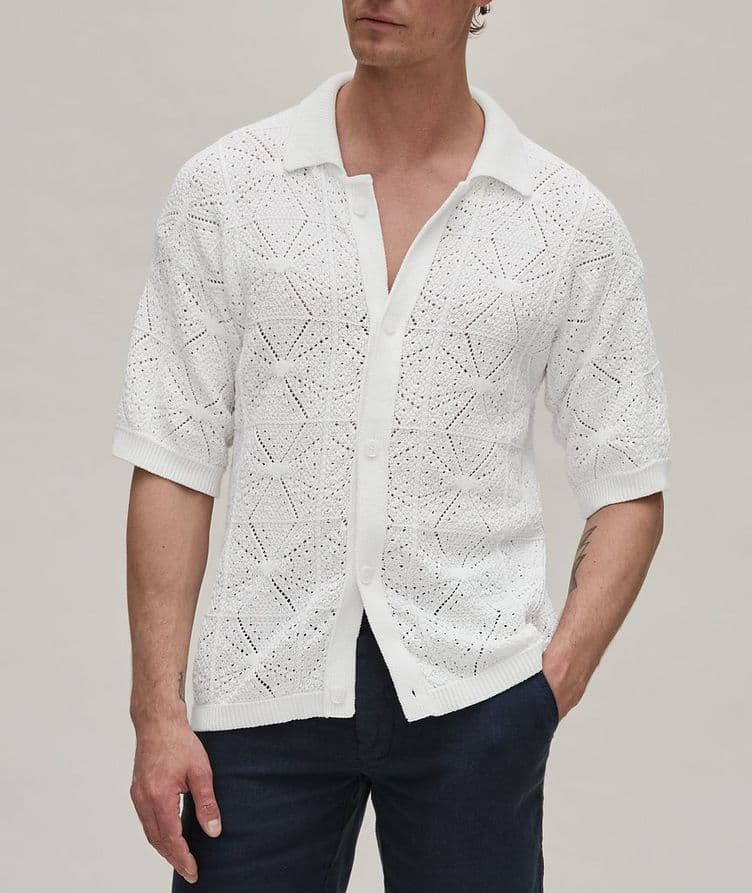 Responsible Sammp Abstract Knit Cotton Sport Shirt  image 1