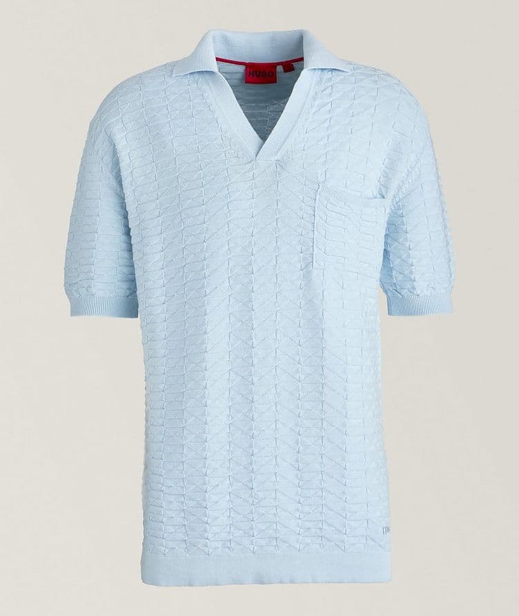 Textured Geometric Cotton Polo image 0