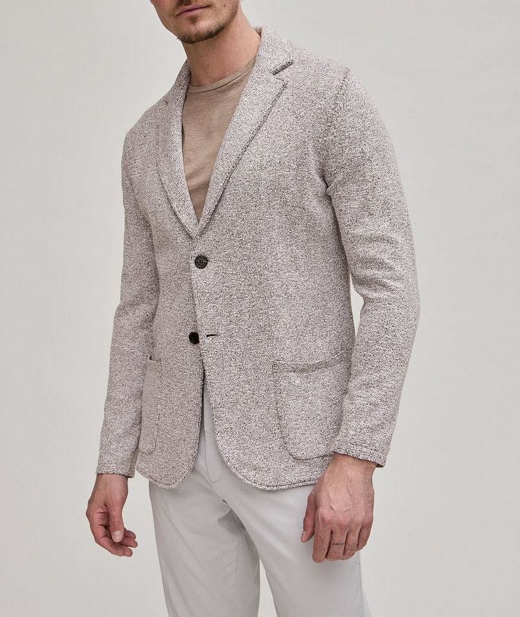 Mélange Cotton-Blend Knitted Sport Jacket  image 1