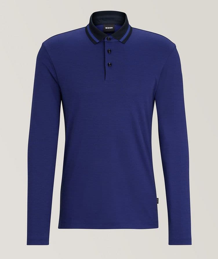 Pleins Long-Sleeve Cotton-Blend Polo image 0