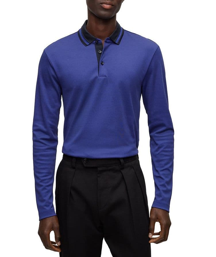 Pleins Long-Sleeve Cotton-Blend Polo image 1