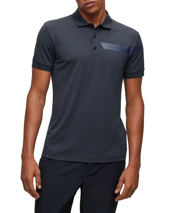 Slim-Fit Striped Logo Cotton-Blend Polo image 1