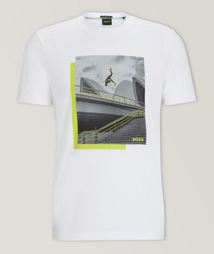 Photo Print Stretch-Jersey Cotton T-Shirt image 0