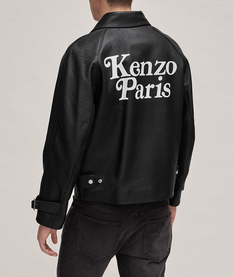 Verdy Collaboration Printed Logo Lambskin Leather Jacket image 2