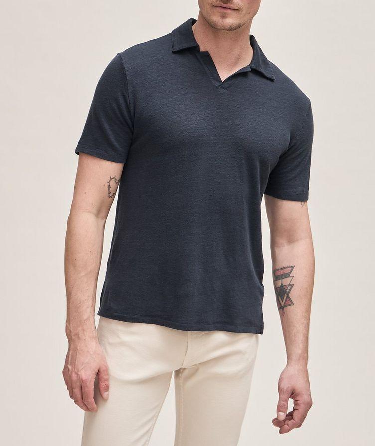 Simon Piece Dyed Stretch-Linen Polo image 1