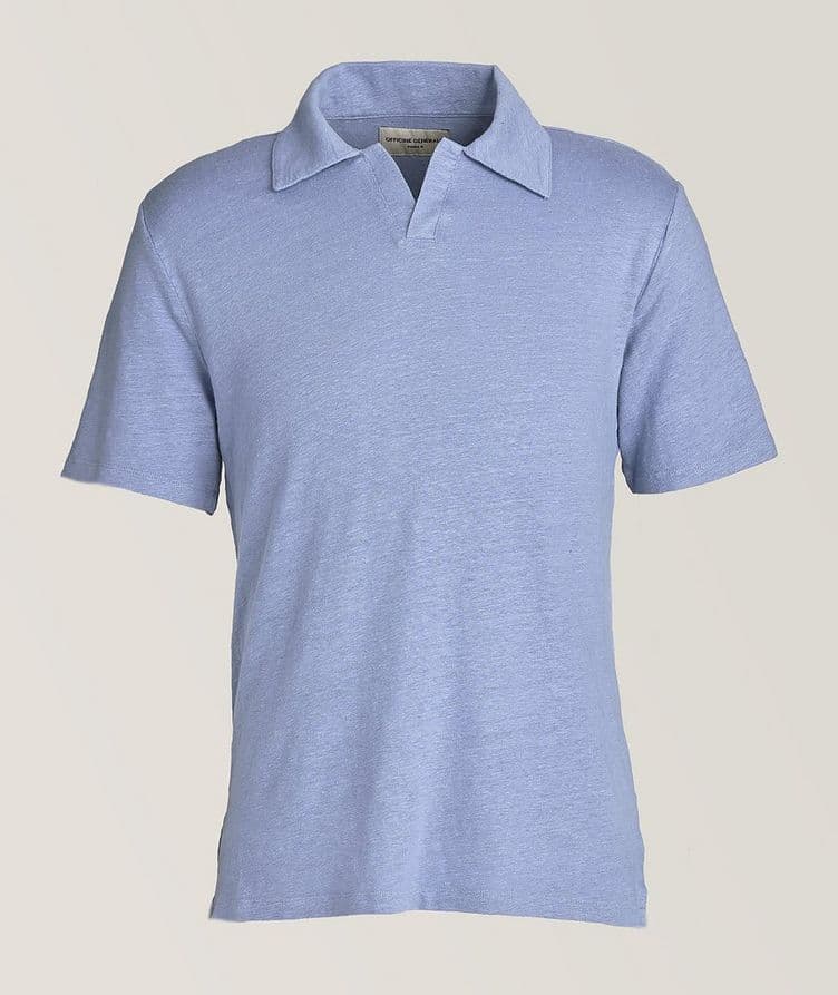 Simon Piece Dyed Stretch-Linen Polo image 0