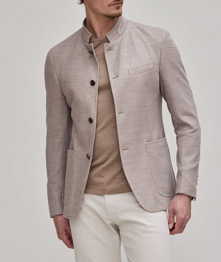 Mélange Stretch-Linen Blend Jacket  image 1