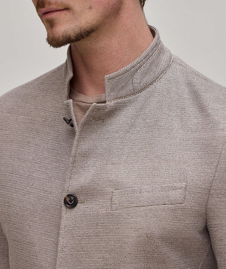 Mélange Stretch-Linen Blend Jacket  image 3