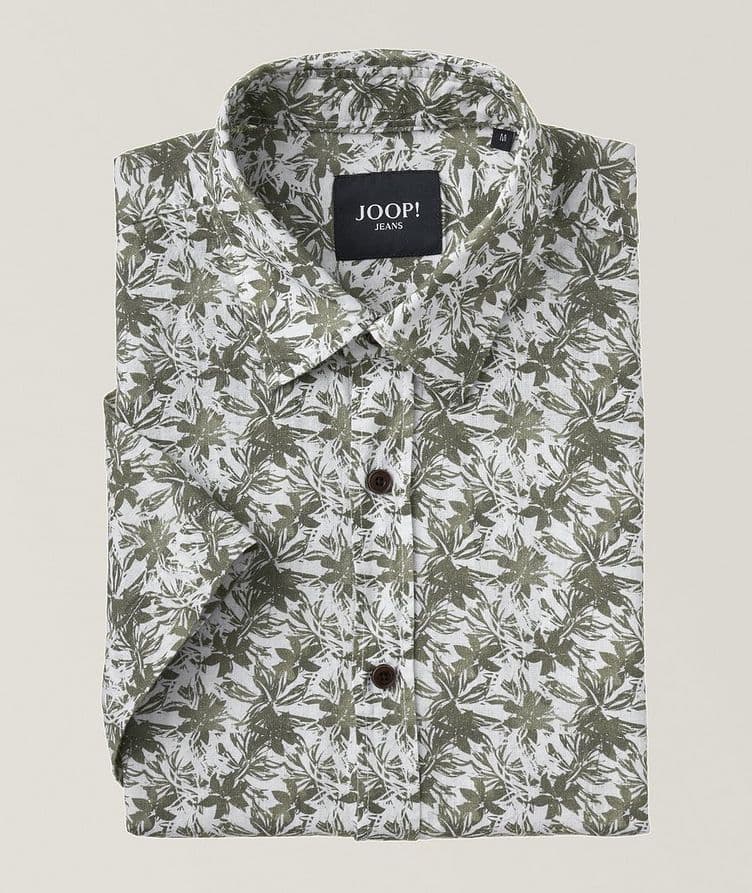 Chemise décontractée Haris en coton et en lin à motif floral image 0