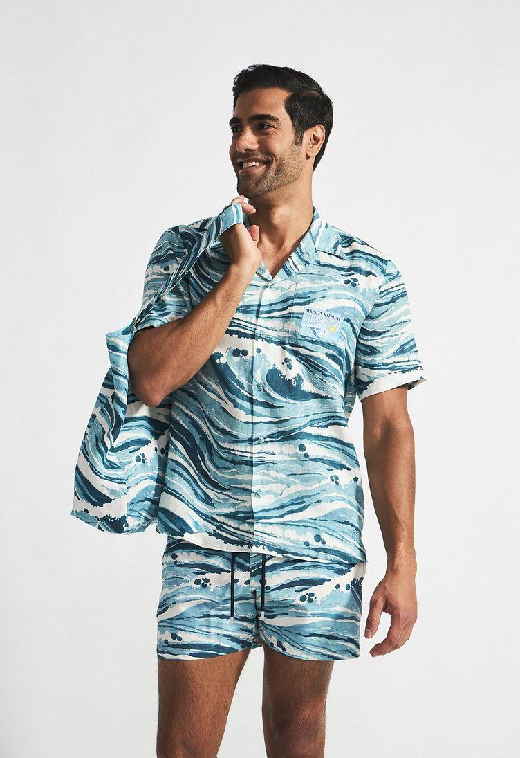 Maison Kitsuné Collaboration Boheme Wave Swim Trunks  image 2