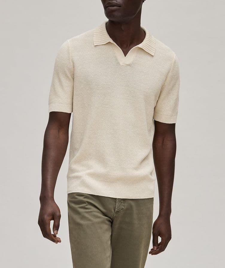 Herringbone Knit Linen-Cotton Polo image 1