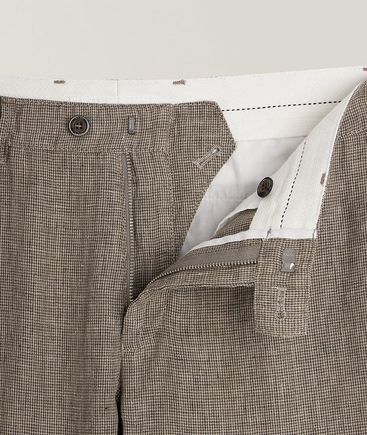 Felix Micro Check Linen Pants image 1